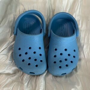 Toddler light blue crocs